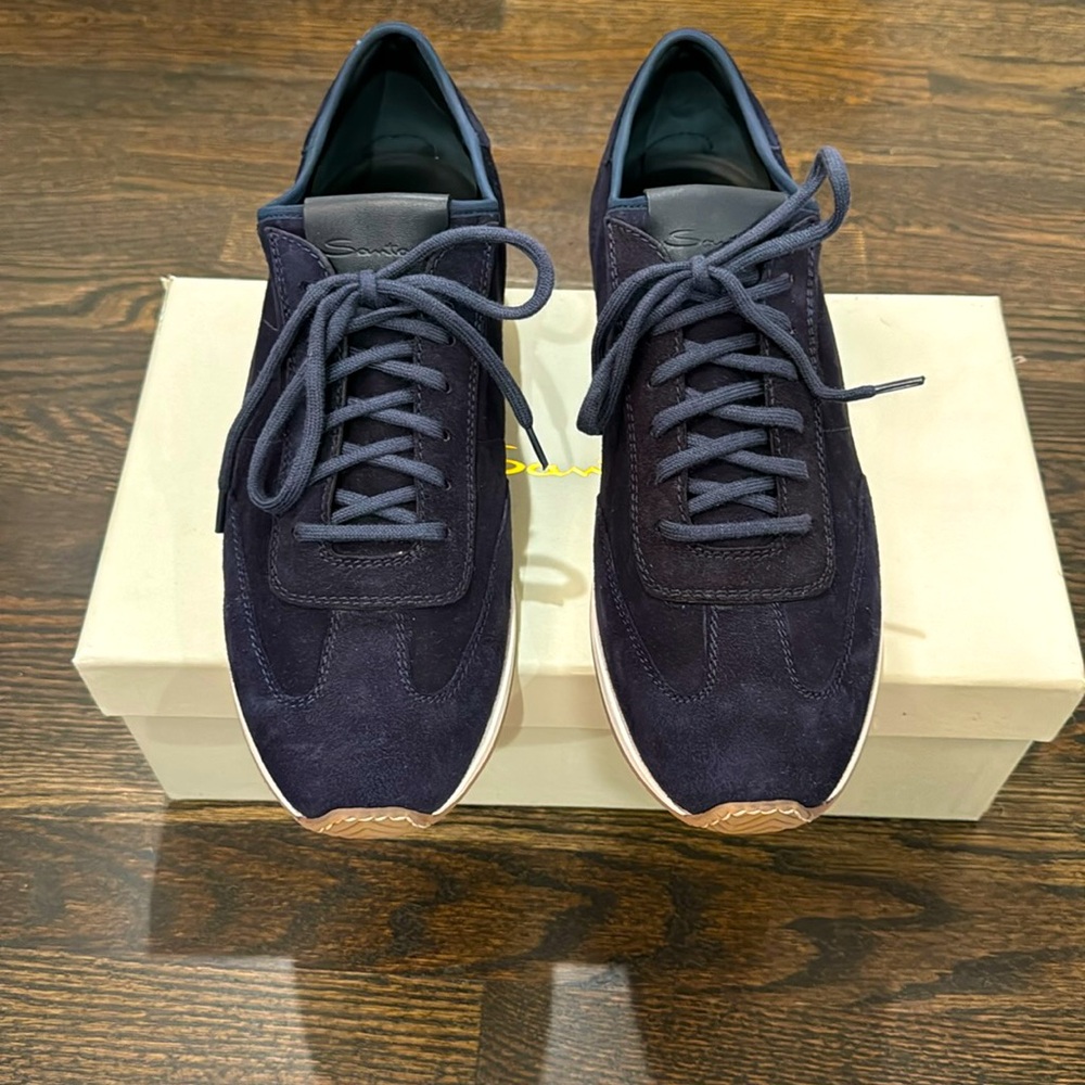 Santoni Navy Men’s Sneakers
